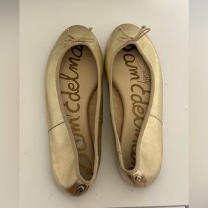 Sam Edelman Society Leather Felicia Ballet Gold Flats